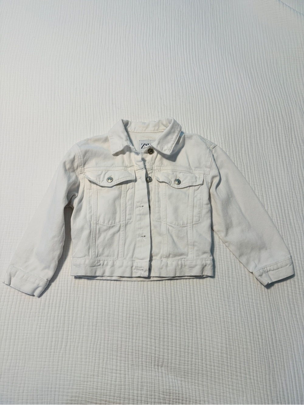 Zara Kids White Denim Jacket